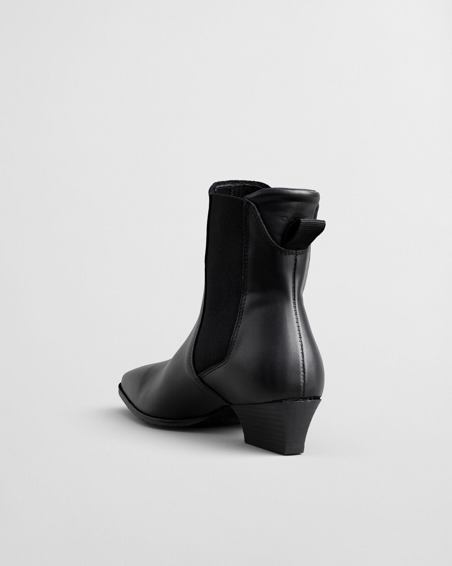 stivali in pelle bassotte - nero