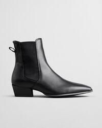 stivali in pelle bassotte - nero