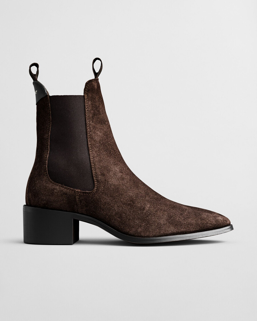 stivaletti chelsea in pelle scamosciata st broomly - marrone scuro