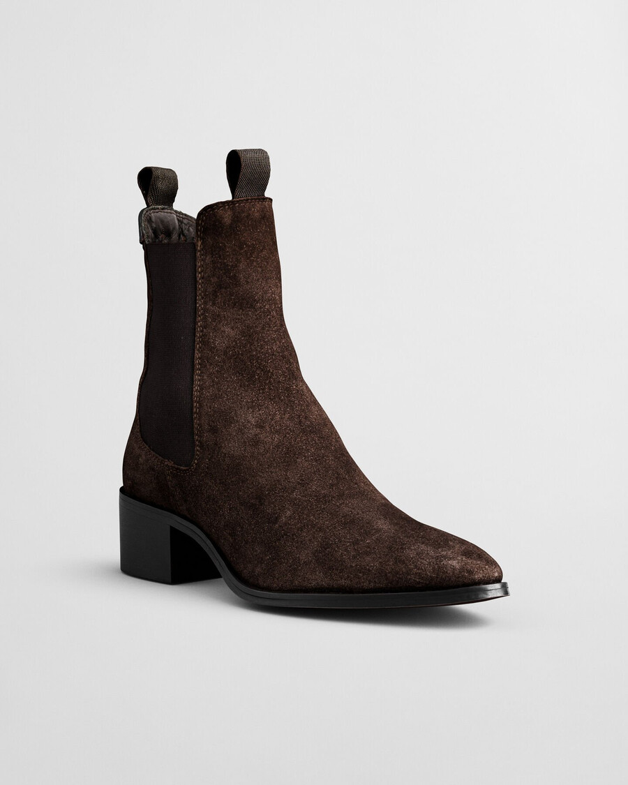 stivaletti chelsea in pelle scamosciata st broomly - marrone scuro