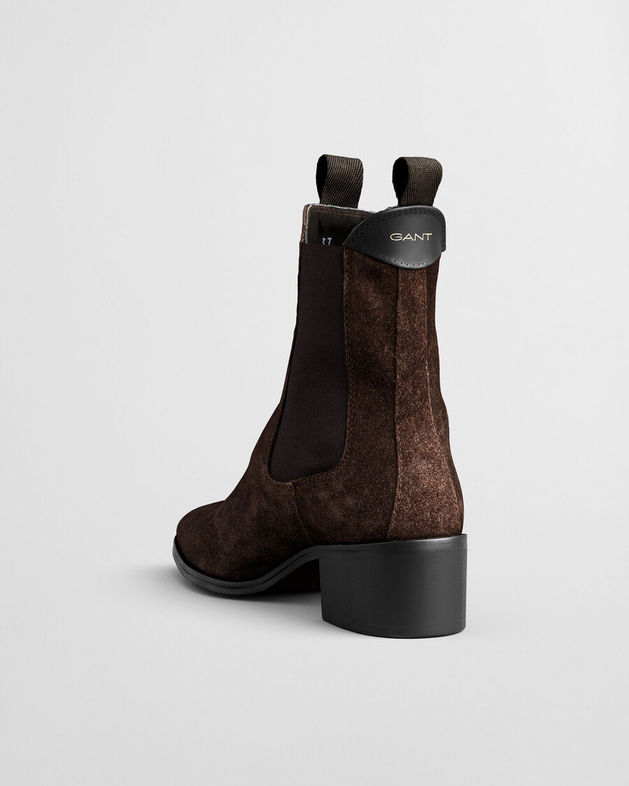 stivaletti chelsea in pelle scamosciata st broomly - marrone scuro