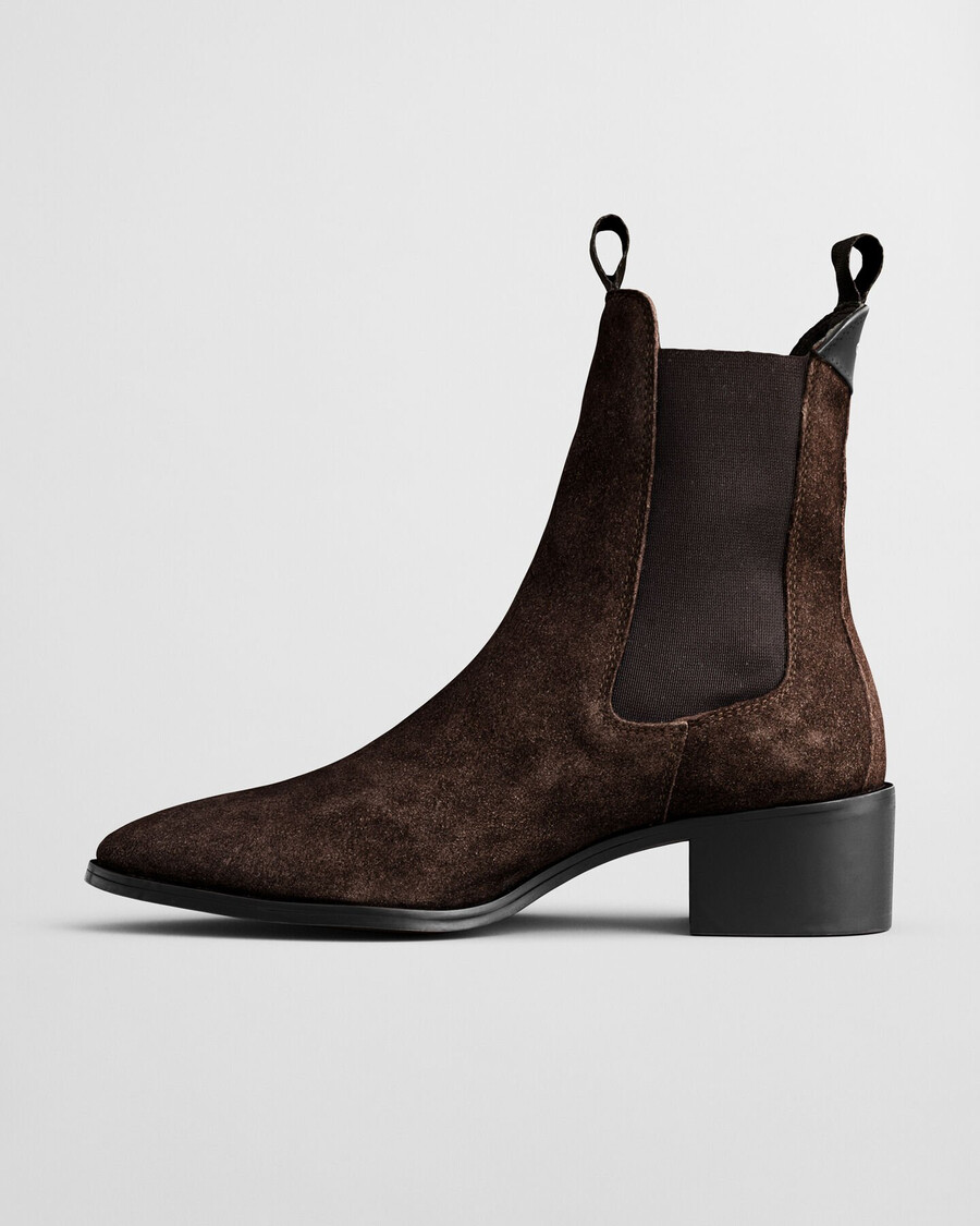 stivaletti chelsea in pelle scamosciata st broomly - marrone scuro