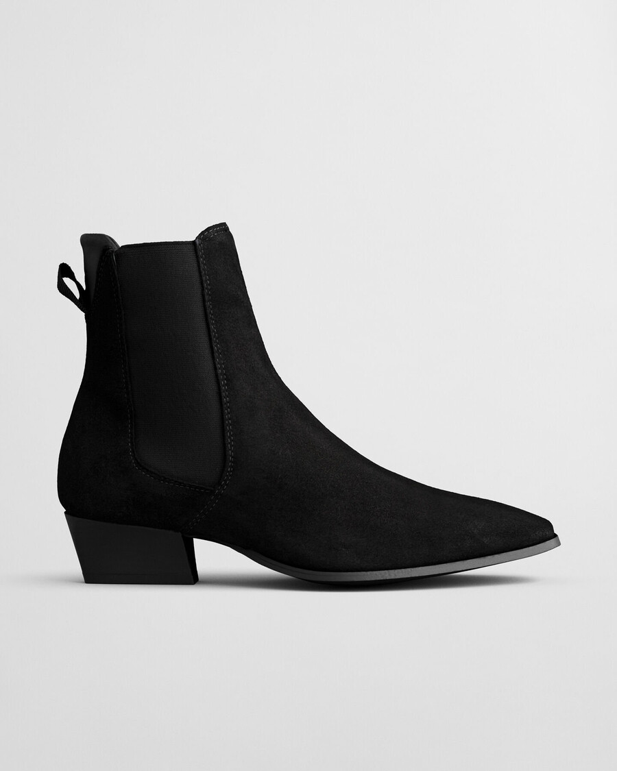 stivali in pelle scamosciata bassotte - nero