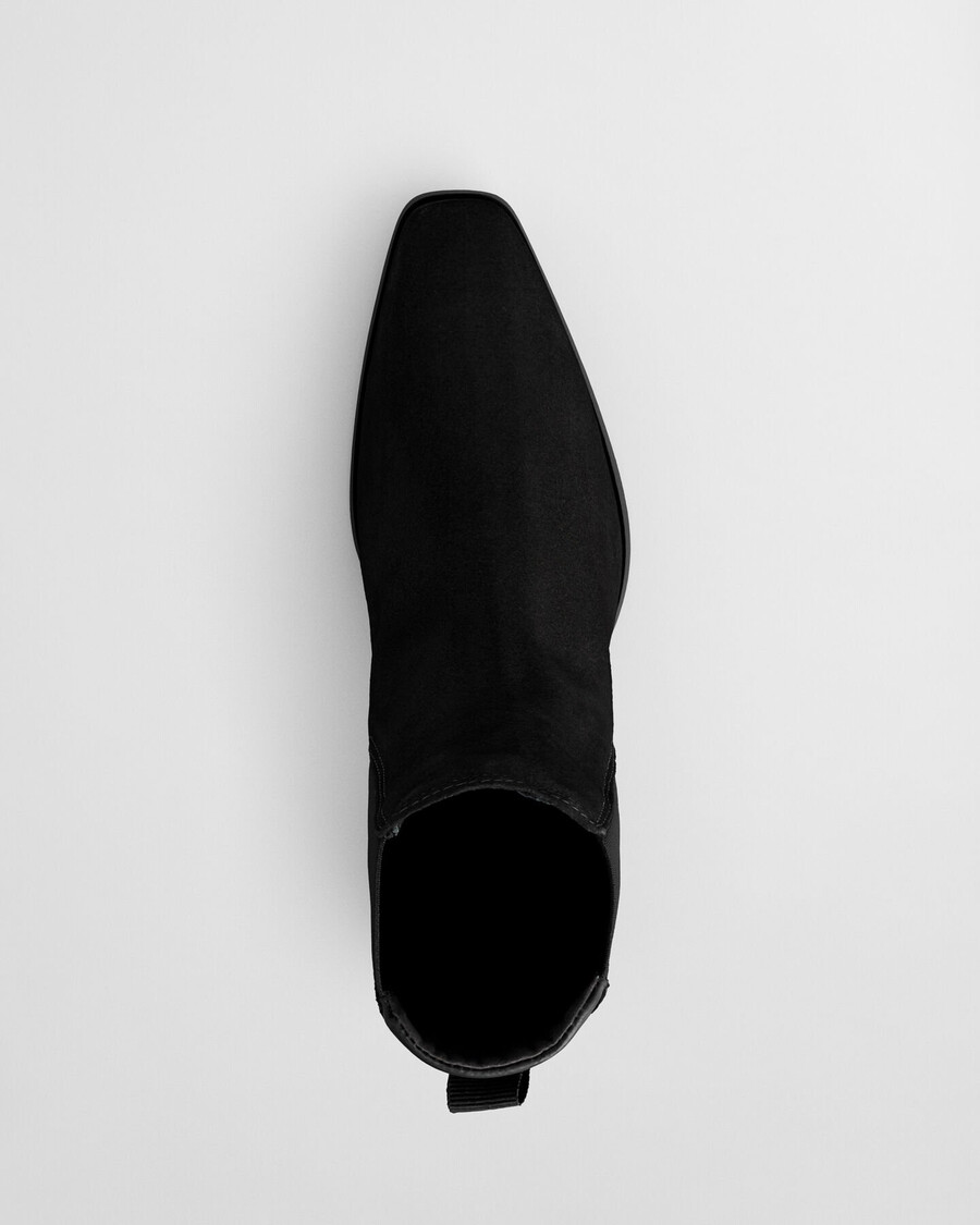 stivali in pelle scamosciata bassotte - nero