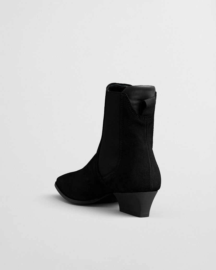 stivali in pelle scamosciata bassotte - nero
