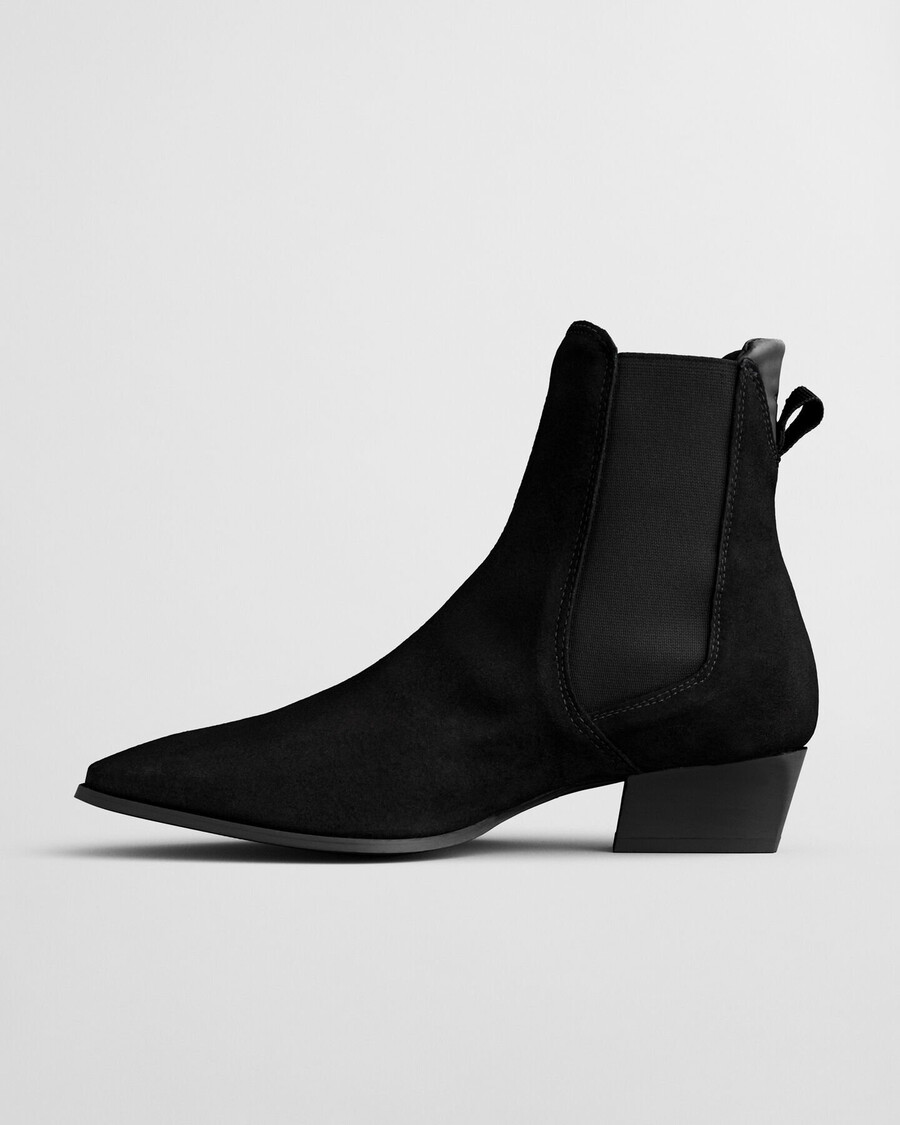 stivali in pelle scamosciata bassotte - nero