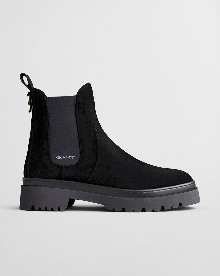 stivaletti chelsea in pelle scamosciata aligrey - nero