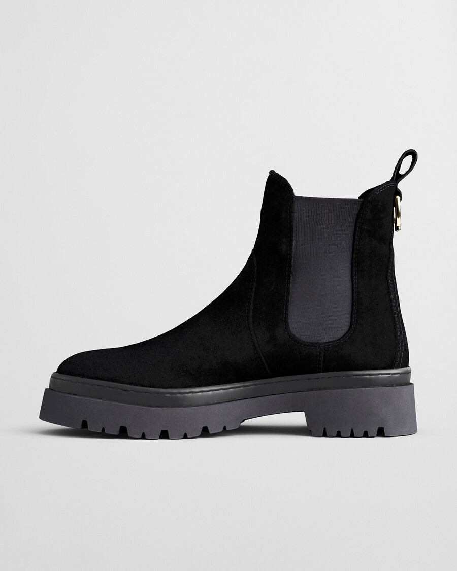 stivaletti chelsea in pelle scamosciata aligrey - nero