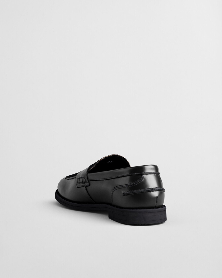 mocassini gracelyn in pelle con pelliccia - nero